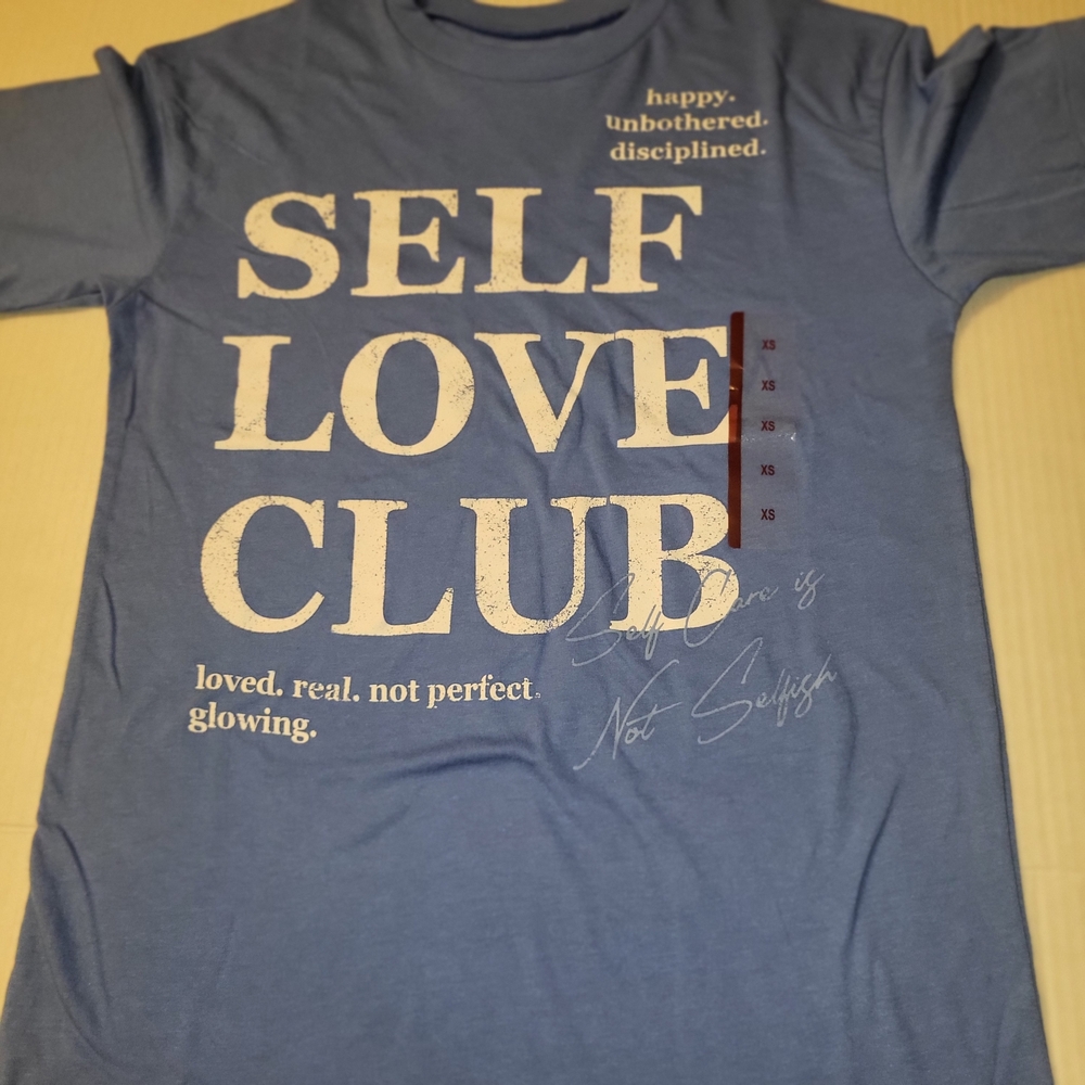 (4) Grayson Threads Blue Self Love Club Tees